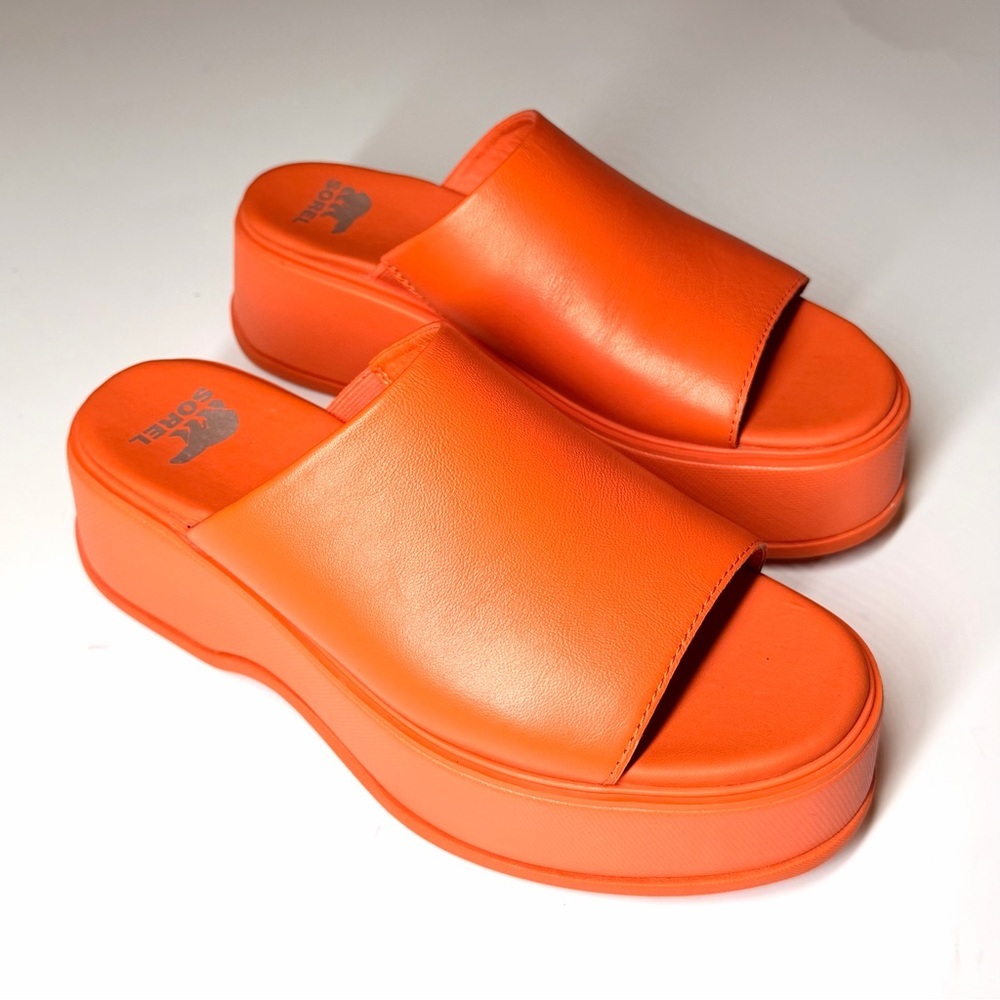 Sorel Women’s DAYSPRING Orange Platform Slide Sandals Size- 7 - Picture 5 of 9